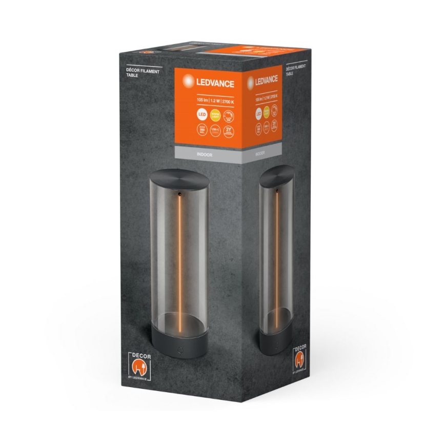 Ledvance - LED Димируема сензорна настолна лампа DECOR FILAMENT LED/1,2W/5V 1000 mAh