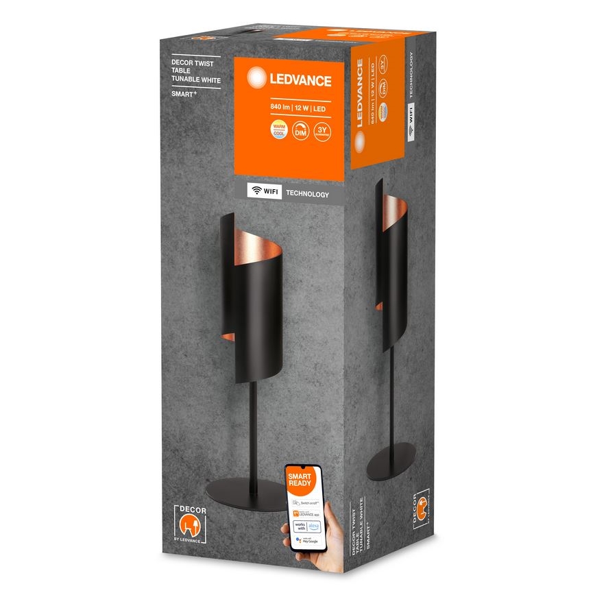 Ledvance - LED Димируема настолна лампа SMART+ DECOR TWIST LED/12W/230V 3000-6500K Wi-Fi черен