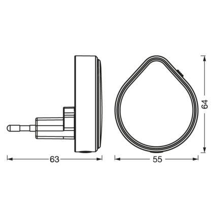 Ledvance - LED Димируема ориентираща лампа за контакт LUNETTA LED/0,5W/230V