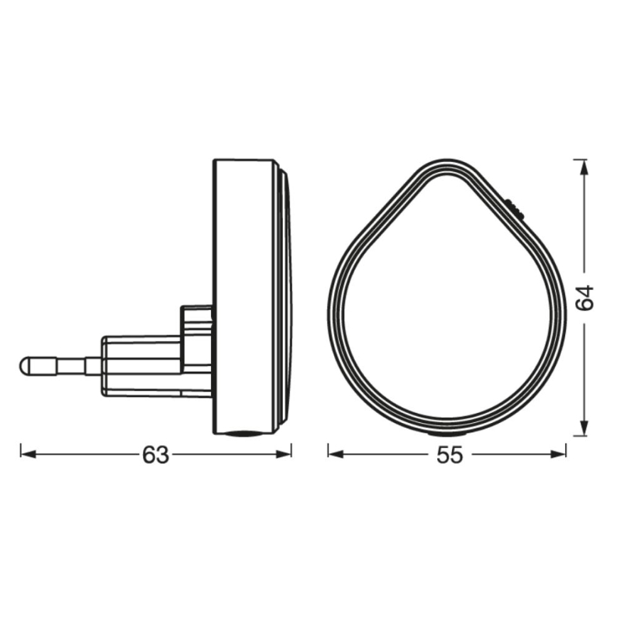 Ledvance - LED Димируема ориентираща лампа за контакт LUNETTA LED/0,5W/230V