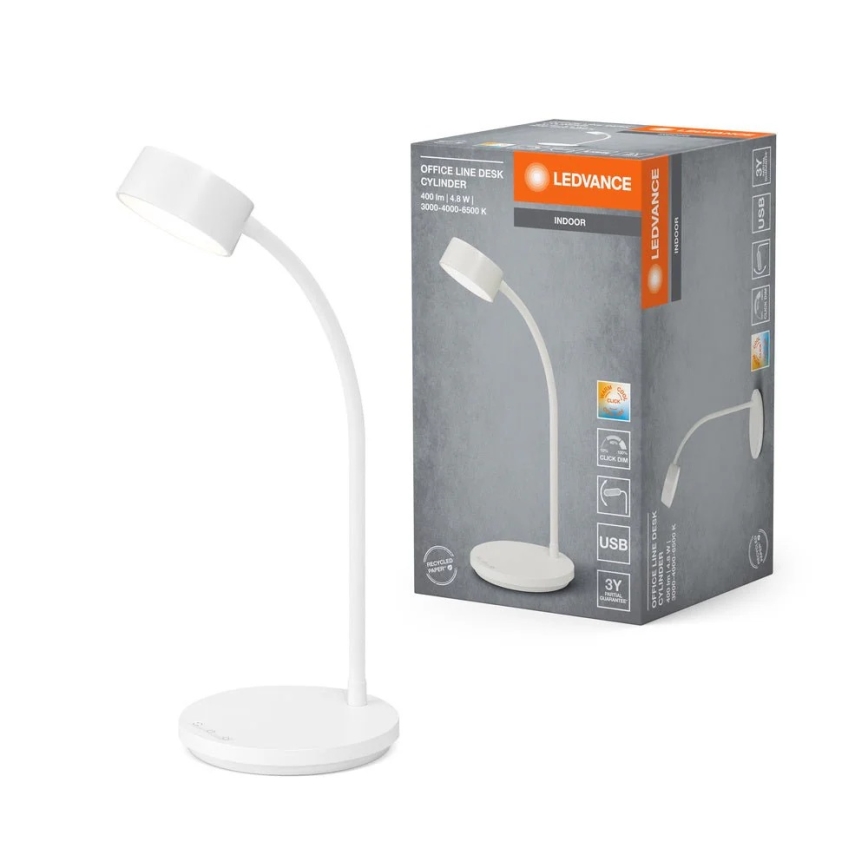 Ledvance - LED димируема сензорна настолна лампа OFFICE LED/4,8W/5V 3000-6500K бяла