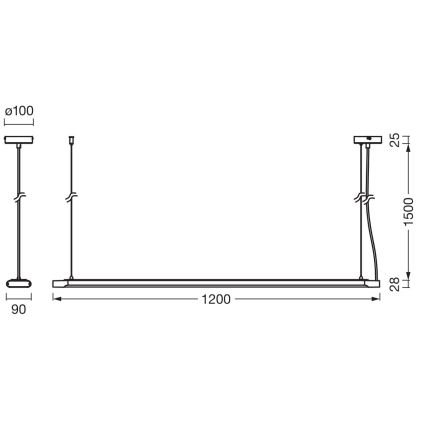 Ledvance - LED димируемо висящо осветително тяло OFFICE LINE LED/40W/230V