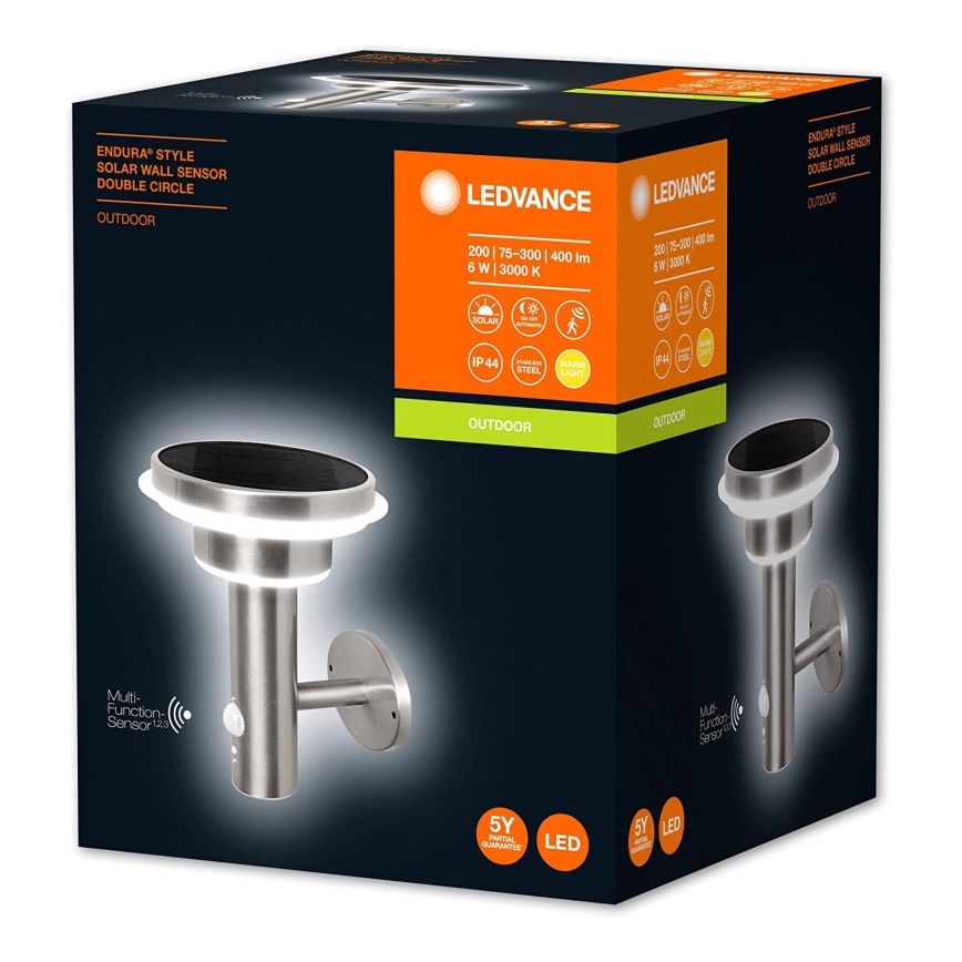 Ledvance - LED Димирума соларна лампа със сензор CIRCLE LED/6W/3,2V IP44