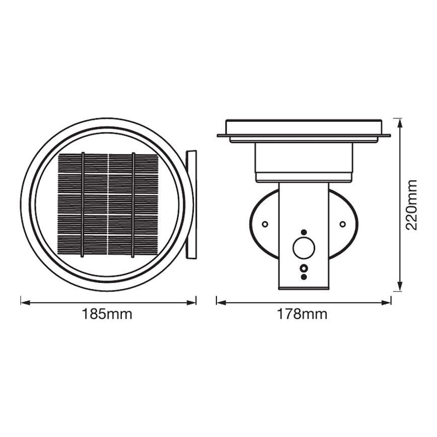 Ledvance - LED Димирума соларна лампа със сензор CIRCLE LED/6W/3,2V IP44