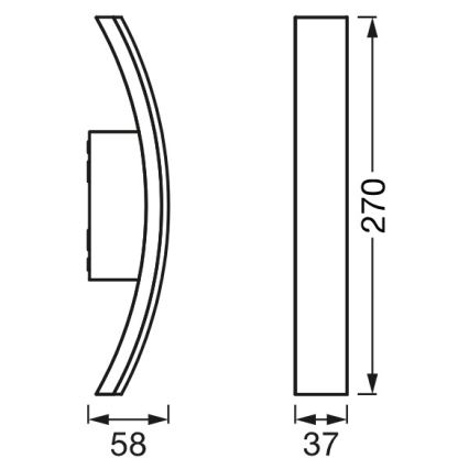 Ledvance - LED Екстериорен аплик BOW LED/7W/230V IP54