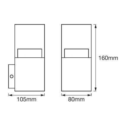 Ledvance - LED Екстериорен аплик CRYSTAL 1xLED/4,5W/230V IP44