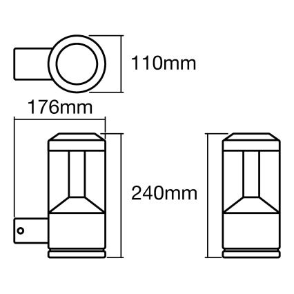 Ledvance - LED Екстериорен аплик LANTERN 1xLED/12W/230V IP44