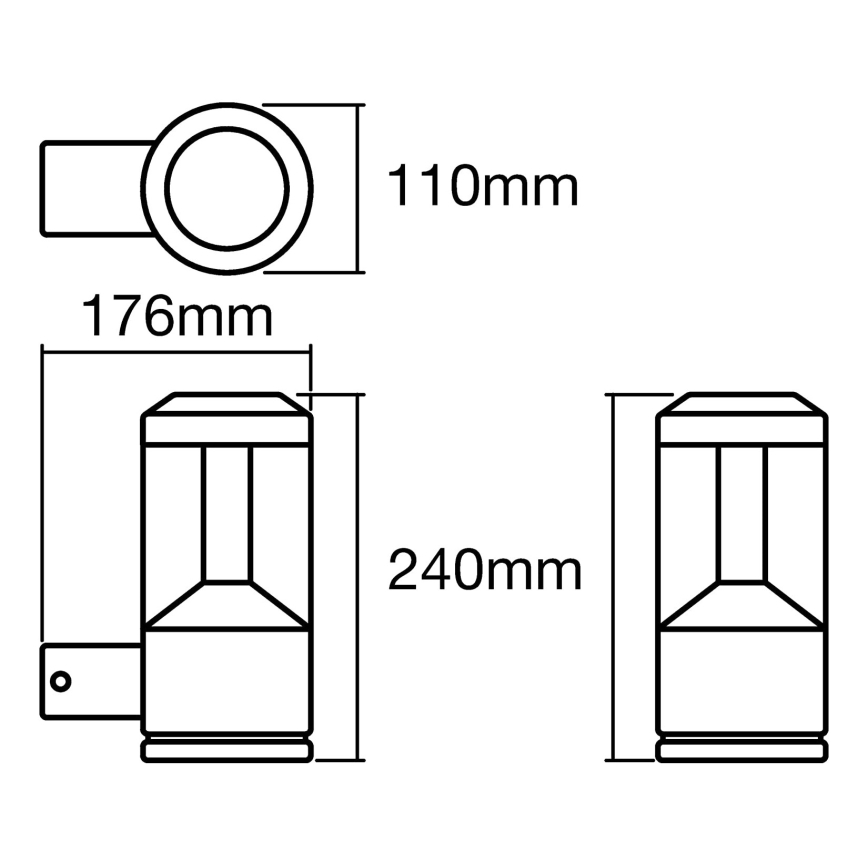 Ledvance - LED Екстериорен аплик LANTERN 1xLED/12W/230V IP44