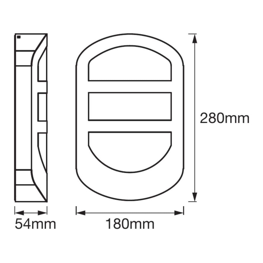 Ledvance - LED Екстериорен аплик PLATE LED/12W/230V IP44