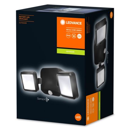 Ledvance - LED Екстериорен аплик със сензор BATTERY 2xLED/10W/6V IP54