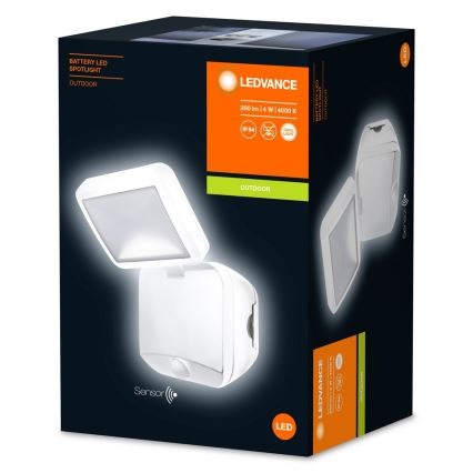 Ledvance - LED Екстериорен аплик със сензор BATTERY LED/4W/6V IP54