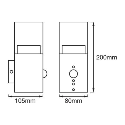 Ledvance - LED Екстериорен аплик със сензор CRYSTAL 1xLED/5W/230V IP44