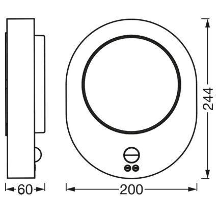 Ledvance - LED Екстериорен аплик със сензор DISC LED/8W/230V IP44