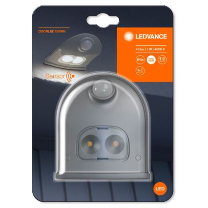 Ledvance - LED Екстериорен аплик със сензор DOORLED LED/1W/3xAA IP54
