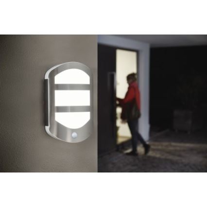 Ledvance - LED Екстериорен аплик със сензор PLATE LED/12,5W/230V IP44