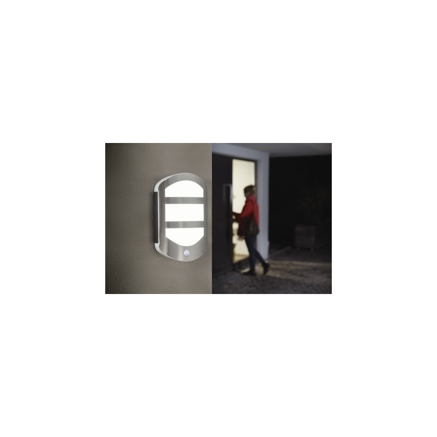 Ledvance - LED Екстериорен аплик със сензор PLATE LED/12,5W/230V IP44