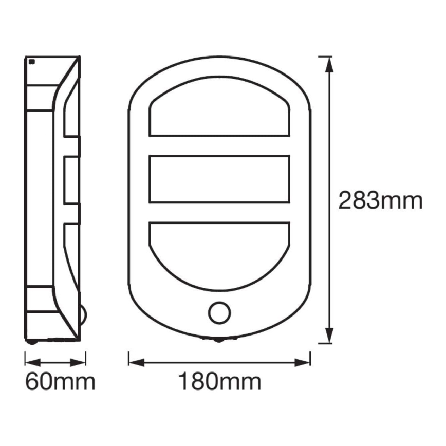 Ledvance - LED Екстериорен аплик със сензор PLATE LED/12,5W/230V IP44