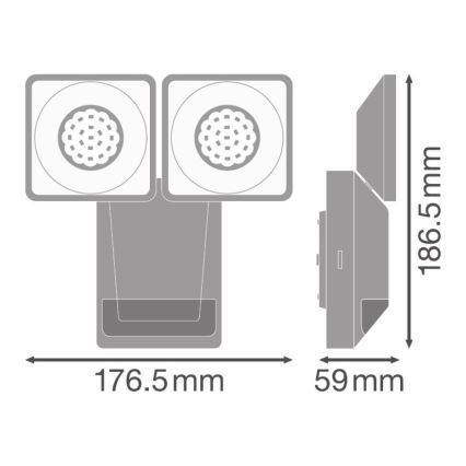 Ledvance - LED Екстериорен аплик със сензор SPOT 2xLED/8W/230V IP55