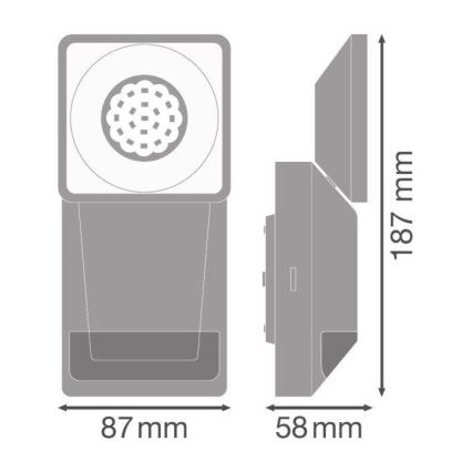 Ledvance - LED Екстериорен аплик със сензор SPOT LED/8W/230V IP55 бял