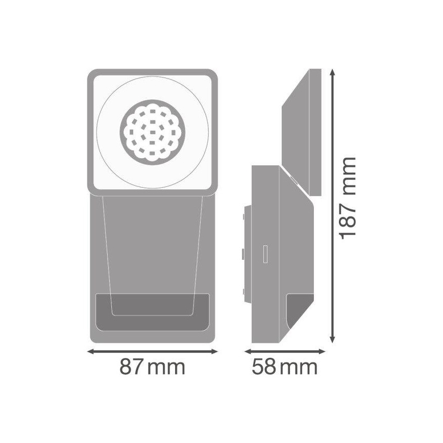 Ledvance - LED Екстериорен аплик със сензор SPOT LED/8W/230V IP55 бял