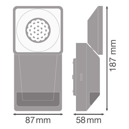 Ledvance -LED Екстериорен аплик със сензор SPOT LED/8W/230V IP55 черен
