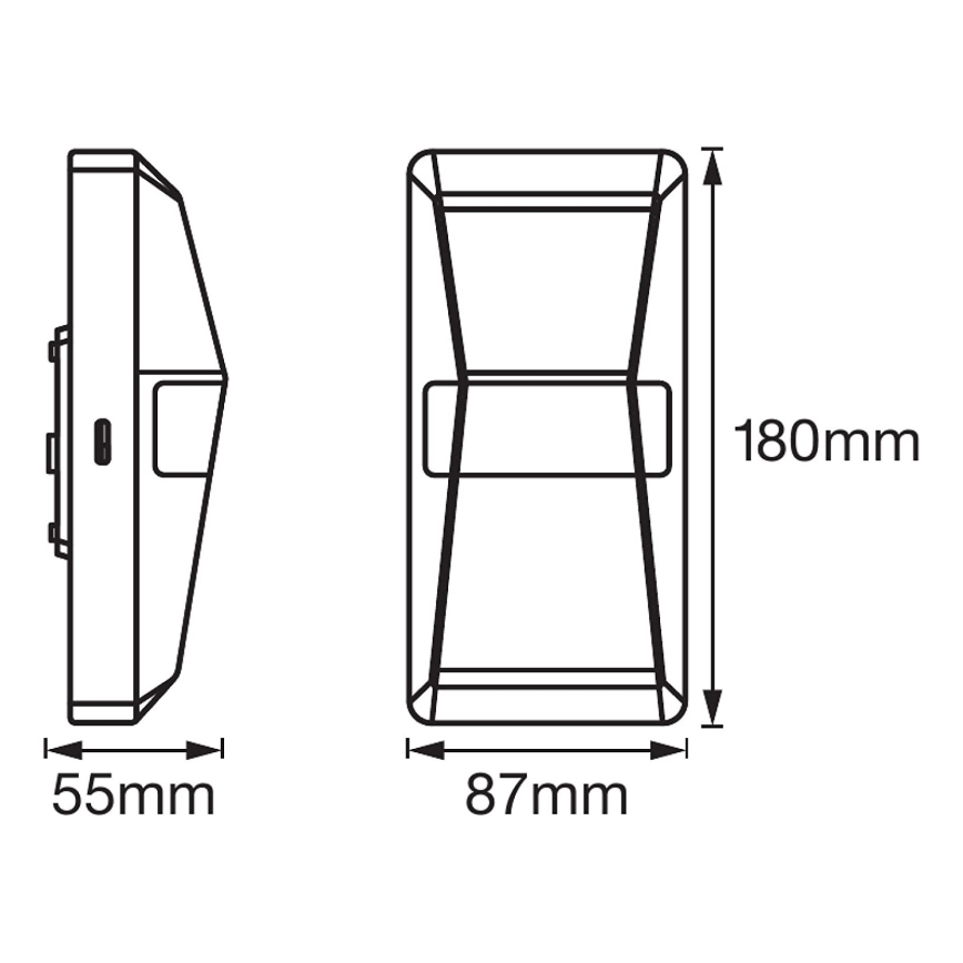 Ledvance - LED Екстериорен аплик със сензор UPDOWN LED/10W/230V IP55