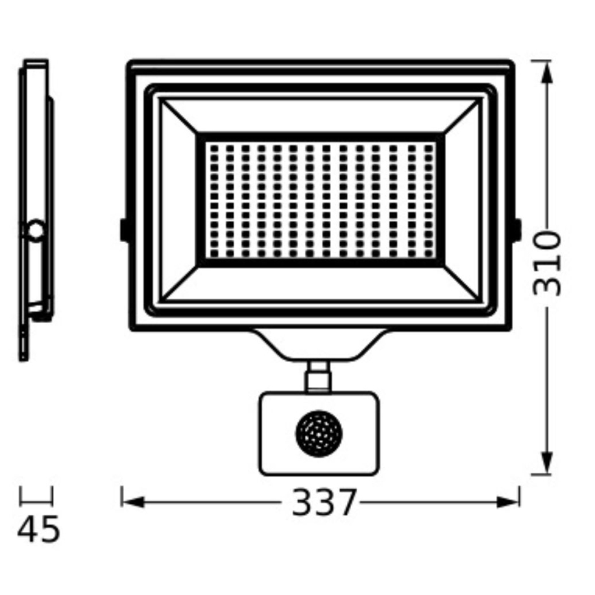Ledvance - LED Екстериорен прожектор за стена с сензор FLOODLIGHT ESSENTIAL LED/150W/230V IP65