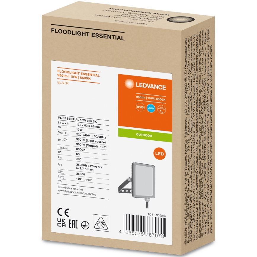 Ledvance - LED Екстериорен стенен прожектор FLOODLIGHT LED/10W/230V 6500K IP65