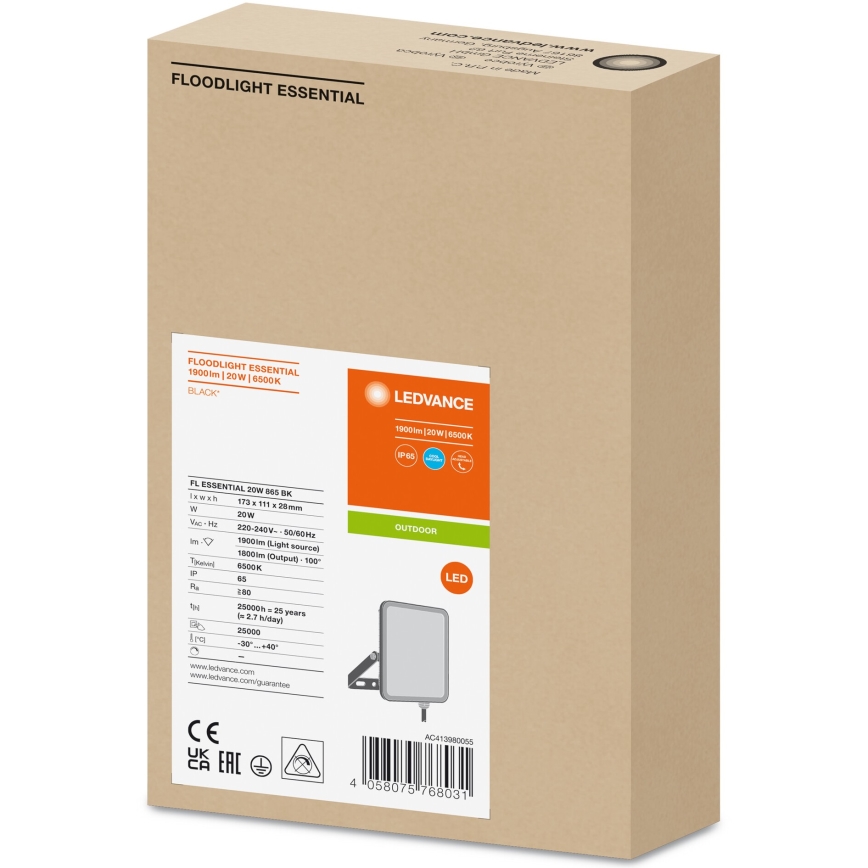 Ledvance - LED Екстериорен стенен прожектор FLOODLIGHT LED/20W/230V 6500K IP65