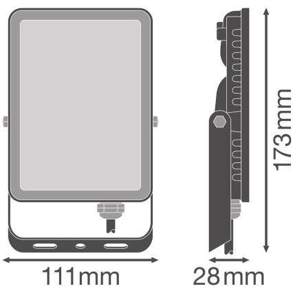 Ledvance - LED Екстериорен стенен прожектор FLOODLIGHT LED/20W/230V 6500K IP65