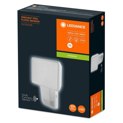 Ledvance - LED Екстериорен стенен прожектор със сензор FLOOD LED/15W/230V IP55