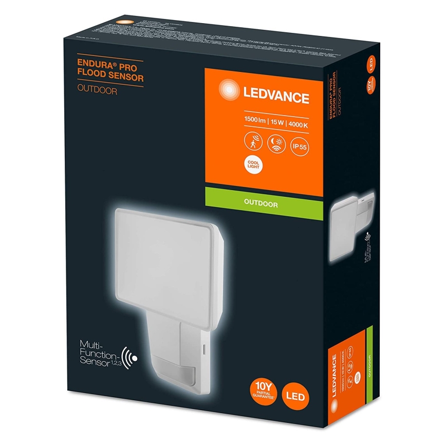 Ledvance - LED Екстериорен стенен прожектор със сензор FLOOD LED/15W/230V IP55