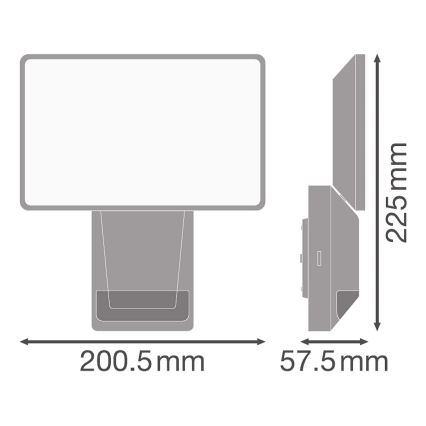 Ledvance - LED Екстериорен стенен прожектор със сензор FLOOD LED/27W/230V IP55