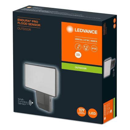 Ledvance - LED Екстериорен стенен прожектор със сензор FLOOD LED/27W/230V IP55