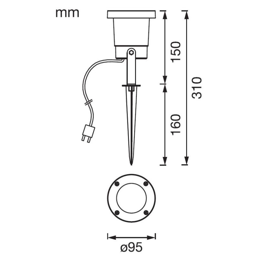 Ledvance - LED Екстериорна лампа ENDURA HYBRID NAUT SPIKE LED/2W/12V IP44