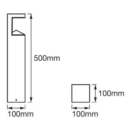 Ledvance - LED Екстериорна лампа PYRAMID 1xLED/9W/230V IP44 50 см