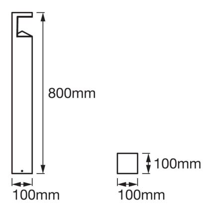 Ledvance - LED Екстериорна лампа PYRAMID 1xLED/9W/230V IP44 80 см