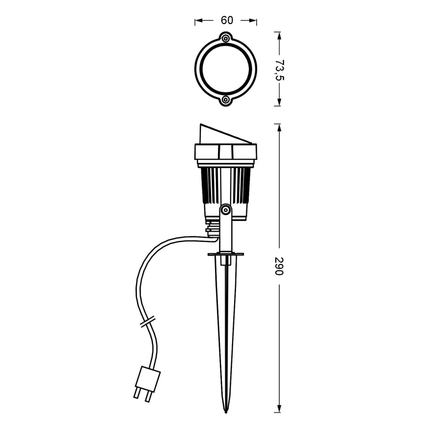 Ledvance - LED Екстериорна лампа ENDURA HYBRID SPOT SPIKE LED/1W/12V IP44