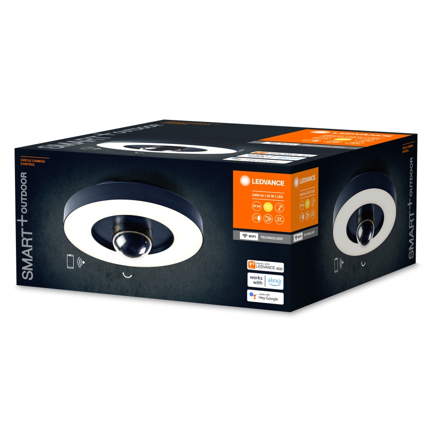 Ledvance - LED Димируема екстериорна лампа със сензор и камера SMART+ LED/22W/230V IP44 Wi-Fi