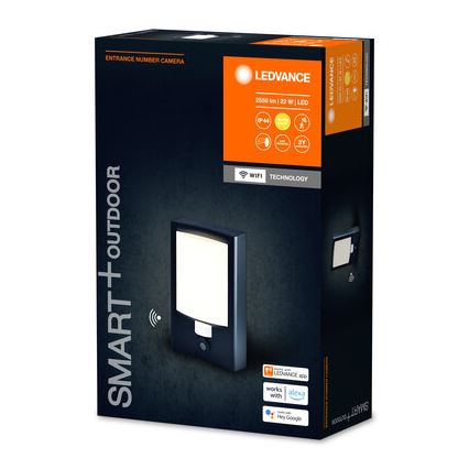 Ledvance - LED Димируем екстериорен аплик със сензор и камера SMART+ LED/22W/230V IP44 Wi-Fi