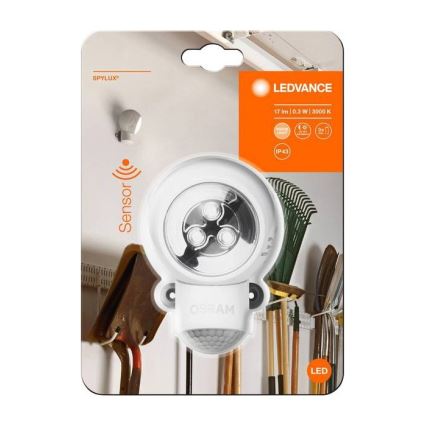 Ledvance -LED екстериорна лампа за ориентация със сензор SPYLUX LED/0,3W/3xAA IP43