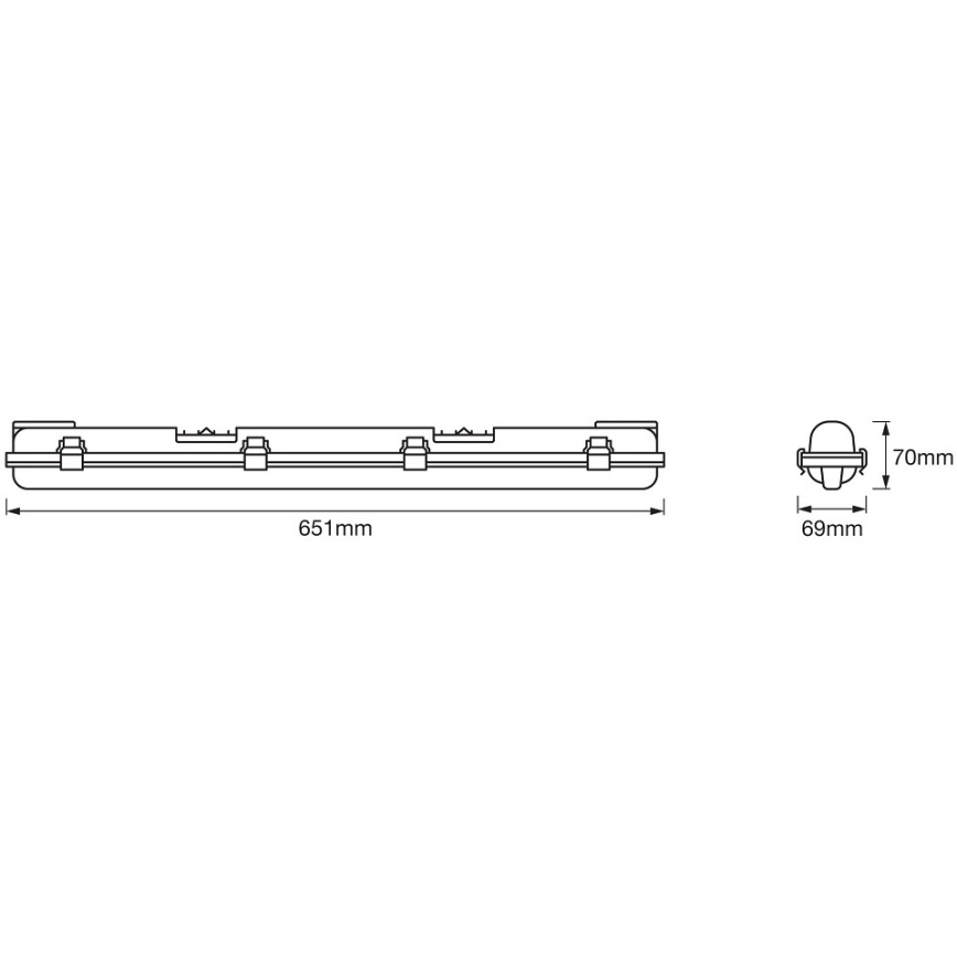 Ledvance - LED Индустриална флуоресцентна лампа DAMP T8 1xG13/7W/230V IP65
