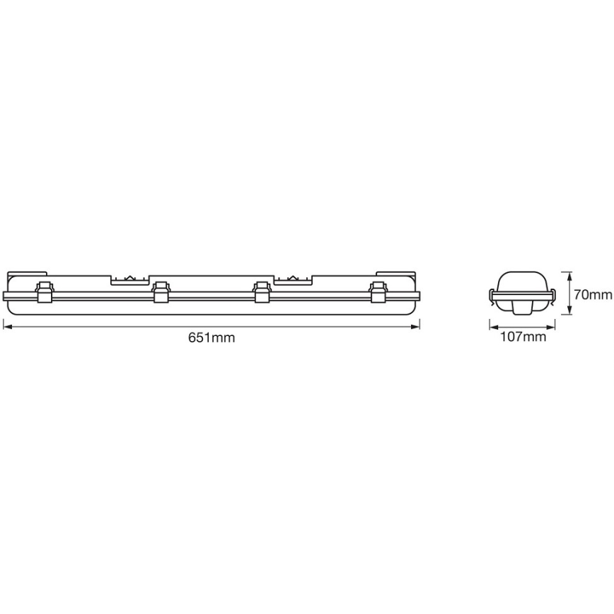 Ledvance - LED Индустриална флуоресцентна лампа DAMP T8 2xG13/7W/230V IP65