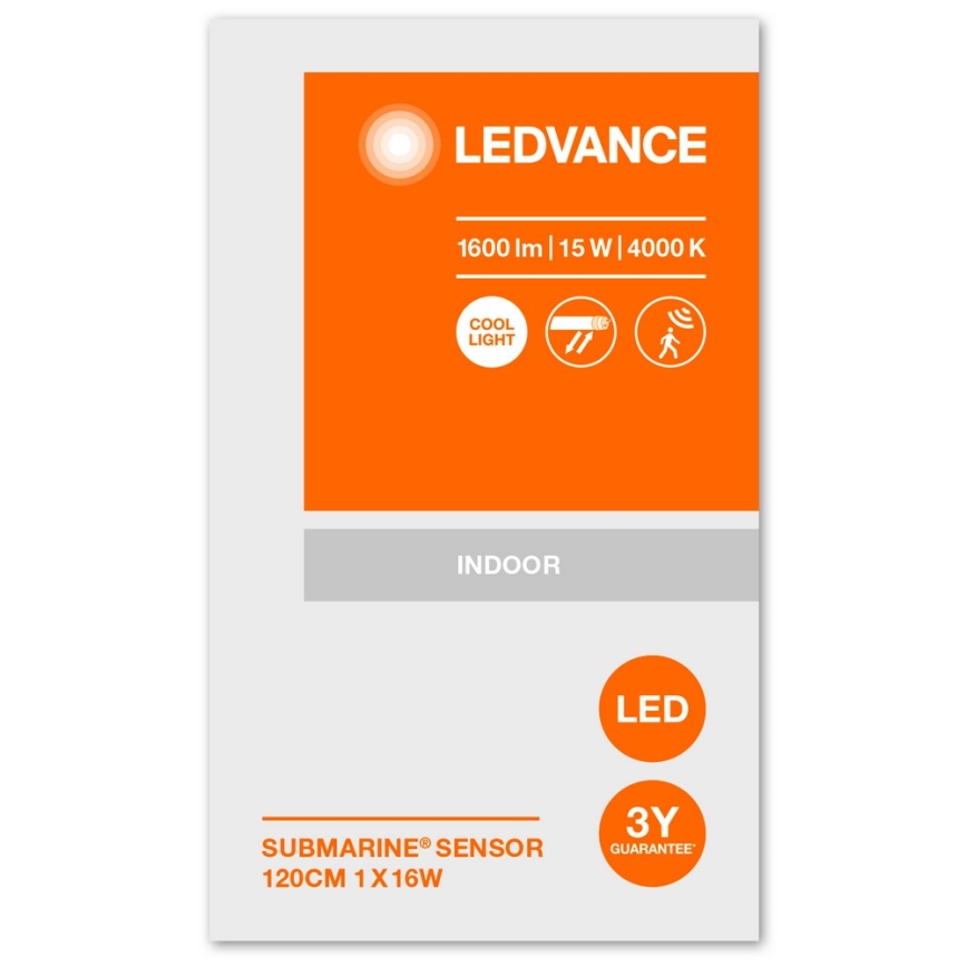 Ledvance - LED Индустриална лампа със сензор SUBMARINE 1xG13/16W/230V IP65