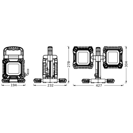 Ledvance - LED Индустриална лампа WORKLIGHT FLEX 2xLED/30W/230V IP65