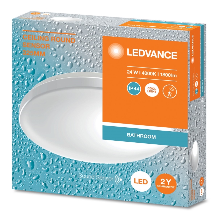 Ledvance - LED Плафон за баня със сензор CEILING ROUND LED/24W/230V IP44