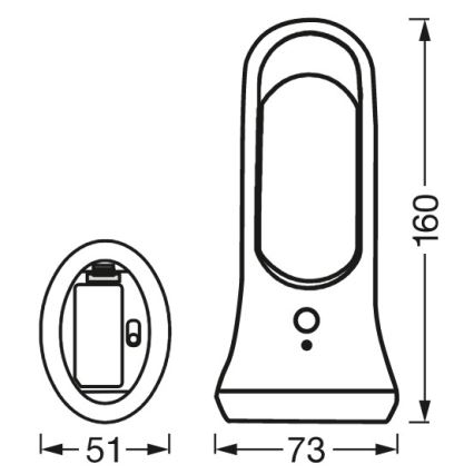 Ledvance - LED Лампа за ориентация със сензор MOBILE LED/0,7W/4xAAA