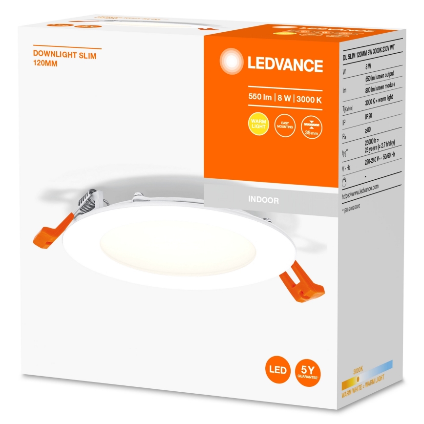 Ledvance - LED Лампа за вграждане SLIM LED/8W/230V 3000K