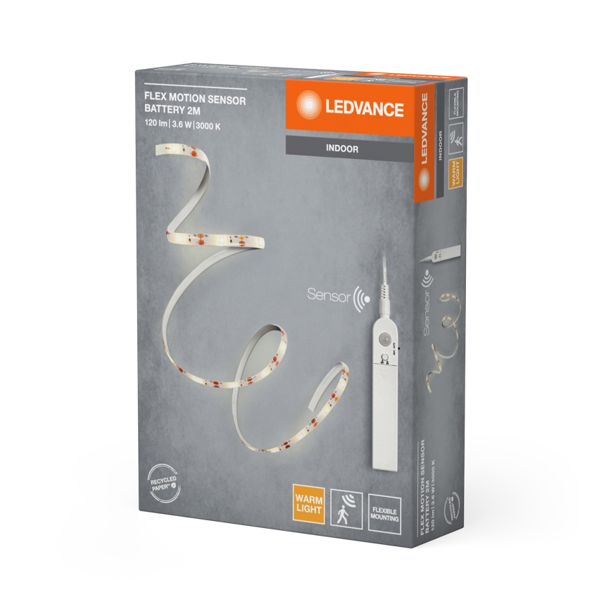 Ledvance - LED лента с сензор за движение FLEX 2m LED/3,6W/4xAA