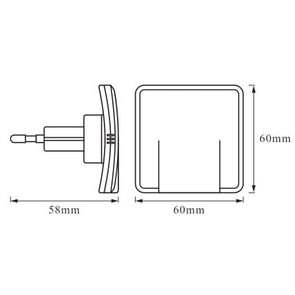 Ledvance - LED Нощна лампа със сензор LUNETTA LED/0,3W/230V 3000K